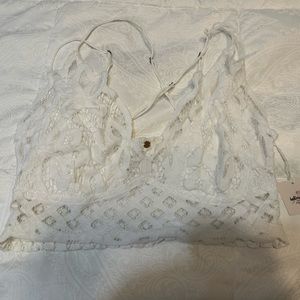 NWT FREE PEOPLE ADELLA BRALETTE WHITE LARGE